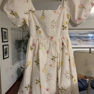 Francesca's Collections Mi Ami Mini Dress with Yellow and Pink Floral Print